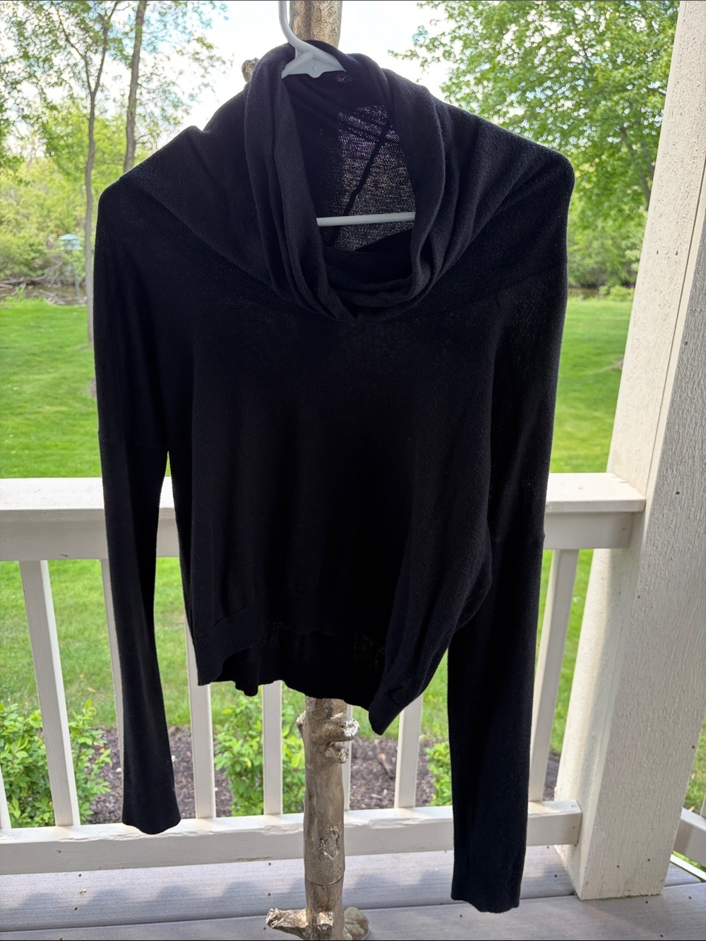 Theory Black Cowl Neck Lightweight Sweater